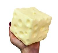 Giocattoli sensoriali al formaggio, giocattolo da spremere per bambini a forma di cubo di formaggio, gadget morbido realistico senza rimbalzo per ragazzi ragazze studenti adulti