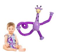 Giocattoli sensoriali - Giocattoli di tubo telescopico Giraffa | Puzzle Aspirazione Shape Cambiare tubi Fidget | Forme Animali, Tubi Pop estensibili, Regalo di Safari divertente