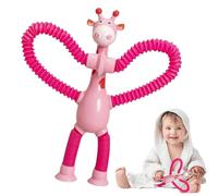 Giocattoli sensoriali - Giocattoli di tubo telescopico Giraffa | Puzzle Aspirazione Shape Cambiare tubi Fidget | Forme Animali, Tubi Pop estensibili, Regalo di Safari divertente