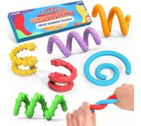 Giocattoli sensoriali testurizzati Bastoncini in silicone per ADHD, autismo, alleviare l'ansia e lo stress, Fidget Toys Set di corde da viaggio per bambini da 3 anni e più adulti (set di 6)