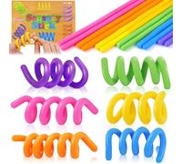 Giocattoli sensoriali testurizzati Bastoncini in silicone per ADHD, autismo, alleviare l'ansia e lo stress, Fidget Toys Set di corde da viaggio per bambini da 3 anni e più adulti (set di 6)