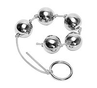 Giocattoli sessuali con perline anali per donna Anello in acciaio inossidabile Palmare Butt Plug vaginale Cinque palline anali in metallo Giocattoli erotici(Grau)