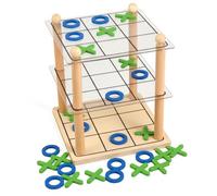 Giocattoli Tic Tac Toe in Legno a 3 Strati Connect Gioco da Tavolo