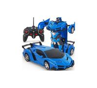 Giocattoli Transformers (blu) per bambini e bambine dai 5 ai 7 anni, auto telecomandata che si trasforma