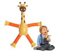 Giocattoli tubi telescopici giraffa - giocattolo di aspirazione giraffa da 12 pollici, forma che cambia il tubo sensoriale, disegno della del puzzle, forma di una tana di aspirazione puzzle