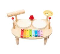 Giocattolo A Batteria Per Bambini - Set Di Batteria In Legno Colorato, Divertimento Con Giocattoli Per L'apprendimento Musicale, Attività Che Incoraggia Il Ritmo | Include Tamburo Giocattolo Per Bambi