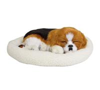 Giocattolo a forma di cane che dorme, realistico animale di peluche che respira con tappetino, soffici animali di peluche per regali di compleanno per bambini, decorazione per la casa, cane reali