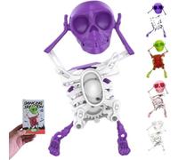 Giocattolo a Forma di Scheletro da Passeggio for Halloween, Antistress Creativo, statuina da scrivania Vintage con scheletri da Discoteca Stampata in 3D, Regalo Antistress for Adulti(Regular C)