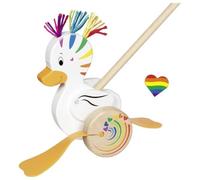 Giocattolo a pressione Arcobaleno Anatra Lou