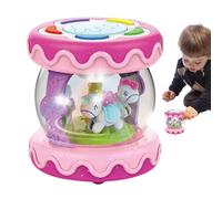 Giocattolo a tamburo per bambini, giocattolo rotante musicale, 10 x 10 x 11 cm, fruste sicure, tamburo tattile magico, carosello per l'educazione precoce, bambini, bambini piccoli (non include
