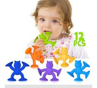 Giocattolo a ventosa per bambini, simpatico orso giocattolo per vasca da bagno, giocattolo Montessori a partire dai 2 anni, in silicone, giocattolo da bagno per bambini dai 1 2 3 anni, giocattolo da