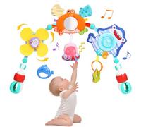 Giocattolo ad Arco per Passeggino, Regolabile per seggiolino Auto con Giocattolo sensoriale, Giocattolo Montessori da Viaggio per Culla e Culla, Giocattolo educativo precoce per Bambini e Bambine