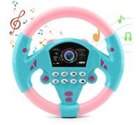 Giocattolo al volante per bambini, simulatore di guida con musica, giocattolo educativo musicale per bambini in fase di sviluppo precoce, giocattoli educativi per bambini e bambine (rosa blu)