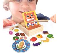 Giocattolo Alimentare per Bambini - Orso Gioco Simbolico per Sviluppo Motricità Fine - Set Cibo in Legno Realistico Educativo per Asilo, Scuola Materna e Viaggi