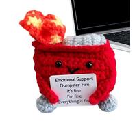 Giocattolo all'uncinetto con pattumiera a fuoco, fatto a mano, decorazione per la mamma, San, Natale, fidanzato, Pasqua, insegnante, compleanno, decorazione per la casa