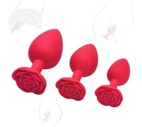Giocattolo anale in silicone Red Rose, perfetto per i momenti di gioco