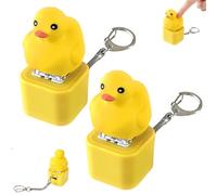 Giocattolo antistress a forma di anatra, ricaricabile, in plastica ABS, giocattolo antistress, con luce LED e suono, per chiavi e zaini, portachiavi per alleviare l'ansia (anatra* 2)