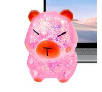 Giocattolo antistress Capybara Glitter - Fidget sensoriale degli animali per il relax | Figura riempita di gel morbido con nucleo liquido scintillante, giocattolo di decompressione portatile per l'uff