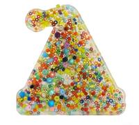 Giocattolo antistress in silicone con cuscinetto sensoriale e perline assortite, progettato per migliorare la concentrazione e aiutare a gestire l'ansia e la raccolta della pelle (cappello di Natale)