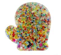 Giocattolo antistress in silicone con cuscinetto testurizzato e perline incorporate per la stimolazione sensoriale, adatto per gestire i comportamenti di raccolta della pelle (guanti natalizi)