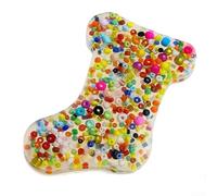 Giocattolo antistress, in silicone, con cuscinetto testurizzato e perline incorporate per la stimolazione sensoriale, adatto per gestire i comportamenti di raccolta della pelle (calzini di Natale)