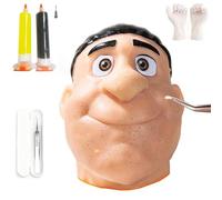 Giocattolo Antistress per Adulti, Simulatore Realistico Di Viso E Naso in Silicone Con Pinzette, Giocattoli Sensoriali Divertenti E Riutilizzabili per Schiacciare I Punti Neri(Nero)