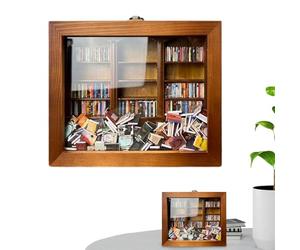 Giocattolo antistress per biblioteca, giocattolo da scuotere, per libreria, per scaffali in legno | Libreria in miniatura Shake Fidget, ornamento per scaffale in legno per la mia