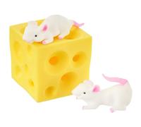 Giocattolo Antistress,Topi e Formaggio Elastici,Giocattolo Antistress a Forma di Topo e Formaggio,Giocattoli Antistress per Bambini,Spremere i Giocattoli,Giocattolo di Formaggio a Pasta Molle Tokaneit