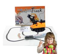Giocattolo automatico di tracciamento della linea: induttivo da 9 cm, veicolo con sensore, mini escavatore di apprendimento | Giocattolo educativo interattivo della linea nera disegnato per bambini