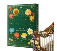 Giocattolo 'Avvento di Natale 2025, ciondolo 2D in acrilico - 24 giorni ciondolo floreale calendario conto alla rovescia | per uomini, ragazzi, ragazze, giovani, adolescenti, moglie