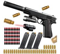 Giocattolo Blaster Proiettile in Schiuma Morbida,Desert Eagle,Pistola giocattolo di schiuma blaster,Pistola Giocattolo con Proiettili Morbidi,Soft Bullet Gun,Toy Gun,Modello di Pistola (nero)