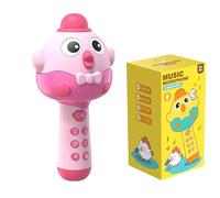 Giocattolo Bluetooth e microfono 2 in 1 per bambini, microfono karaoke Bluetooth wireless per bambini, con luci LED e 4 cambi di voce, giocattolo musicale per canto (PINK)