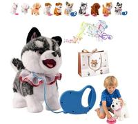 Giocattolo cane di corsa e abbaia con guinzaglio della corsa, cane da gioco che può correre, il mio cucciolo robot realistico,Cucciolo robot realistico,Cane elettronico per bambini per tutti gli