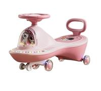 Giocattolo cavalcabile Monopattino Wiggle con ruote lampeggianti a LED e musica, antiribaltamento e sterzo flessibile, giocattolo da cavalcare tricicli(Roze,Flashing wheel)