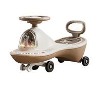 Giocattolo cavalcabile Monopattino Wiggle con ruote lampeggianti a LED e musica, antiribaltamento e sterzo flessibile, giocattolo da cavalcare tricicli(Bruin,Normal wheel)