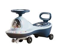 Giocattolo cavalcabile Monopattino Wiggle con ruote lampeggianti a LED e musica, antiribaltamento e sterzo flessibile, giocattolo da cavalcare tricicli(Blauw,Normal wheel)