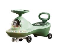 Giocattolo cavalcabile Monopattino Wiggle con ruote lampeggianti a LED e musica, antiribaltamento e sterzo flessibile, giocattolo da cavalcare tricicli(Groen,Normal wheel)