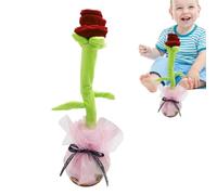 Giocattolo che parla danza, giocattolo , Trattare la lanugine di fiori cantante, attività di apprendimento dei bambini divertenti educativi, giocattolo musicale di rosa elettrico, ricarica USB