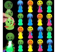 Giocattolo Che Rimbalza per Bambini,16 Pezzi Giocattoli Luminosi per Bambini Emoji Palline rimbalzine Jumping Toys Spring Launcher Toys Salterini Emoticon Palla rimbalzante