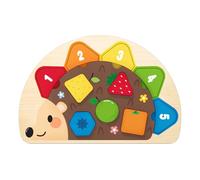 Giocattolo classificatore di forme, riccio in legno con forme geometriche, giochi di apprendimento per casa, scuola, viaggi in auto e attività familiari