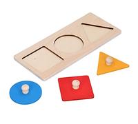 Giocattolo Cognitivo a Forma di Puzzle Geometrico in Legno per Bambini in età Prescolare, Strumento di Apprendimento per Lo Sviluppo della Percezione Visiva (Pannelli Geometrici tricolori)