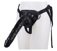 Giocattolo con cinturino for coppie e lesbiche, cinturino con cinturino in silicone realistico indossabile con anello in metallo, vita regolabile, giocattolo sessuale for adulti for il piacere femmini