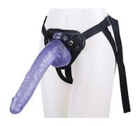 Giocattolo con cinturino for coppie e lesbiche, cinturino con cinturino in silicone realistico indossabile con anello in metallo, vita regolabile, giocattolo sessuale for adulti for il piacere femmini