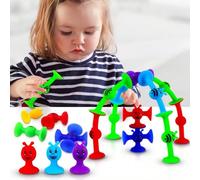 Giocattolo con ventosa per bambini di età 3 anni, 40 pezzi di giocattoli con ventosa per bambini di età 3-8 anni, giocattoli da costruzione per finestra, doccia e vasca da bagno per bambini, regali se