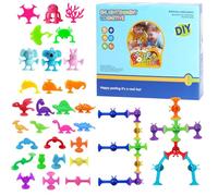 Giocattolo con ventosa per bambini, giocattolo per vasca da bagno per bambini, 50 pezzi di giocattoli Montessori a partire da 3 anni, blocchi sensoriali in silicone per succhietto per bambini da 3 a 8