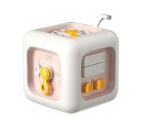 Giocattolo cubo sei in uno, giocattolo cubo di attività, giocattolo sensoriale Montessori adatto a bambini e bambine da 1 a 3 anni, giocattoli didattici da viaggio, gioco regalo per bambini (rosa)