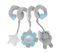 Giocattolo da appendere per passeggino, simpatico e morbido peluche, sonaglio per attività a spirale con suono divertente, per neonati, bambini di età inferiore a 3 anni, grigio (Grey Elephant)