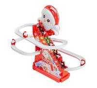 Giocattolo Da Arrampicata Con Babbo Natale, Festivo Interattivo, 25,5x14x24,5 Cm, Decorazioni Natalizie Per La Casa Con Musica E Luce, Giocattolo Da Arrampicata Su Pista Musicale, Facile Da Giocare, P