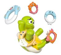 Giocattolo da bagnetto per bambini Giocattolo da bagno per tartaruga con irrigatore galleggiante con 5 anelli Gioco divertente ricaricabile per bambini piccoli da 1 anno in su