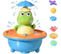Giocattolo da bagno a forma di coccodrillo, giocattolo da bagno a forma di coccodrillo, con luci e spruzzi, teste di spruzzo intercambiabili,